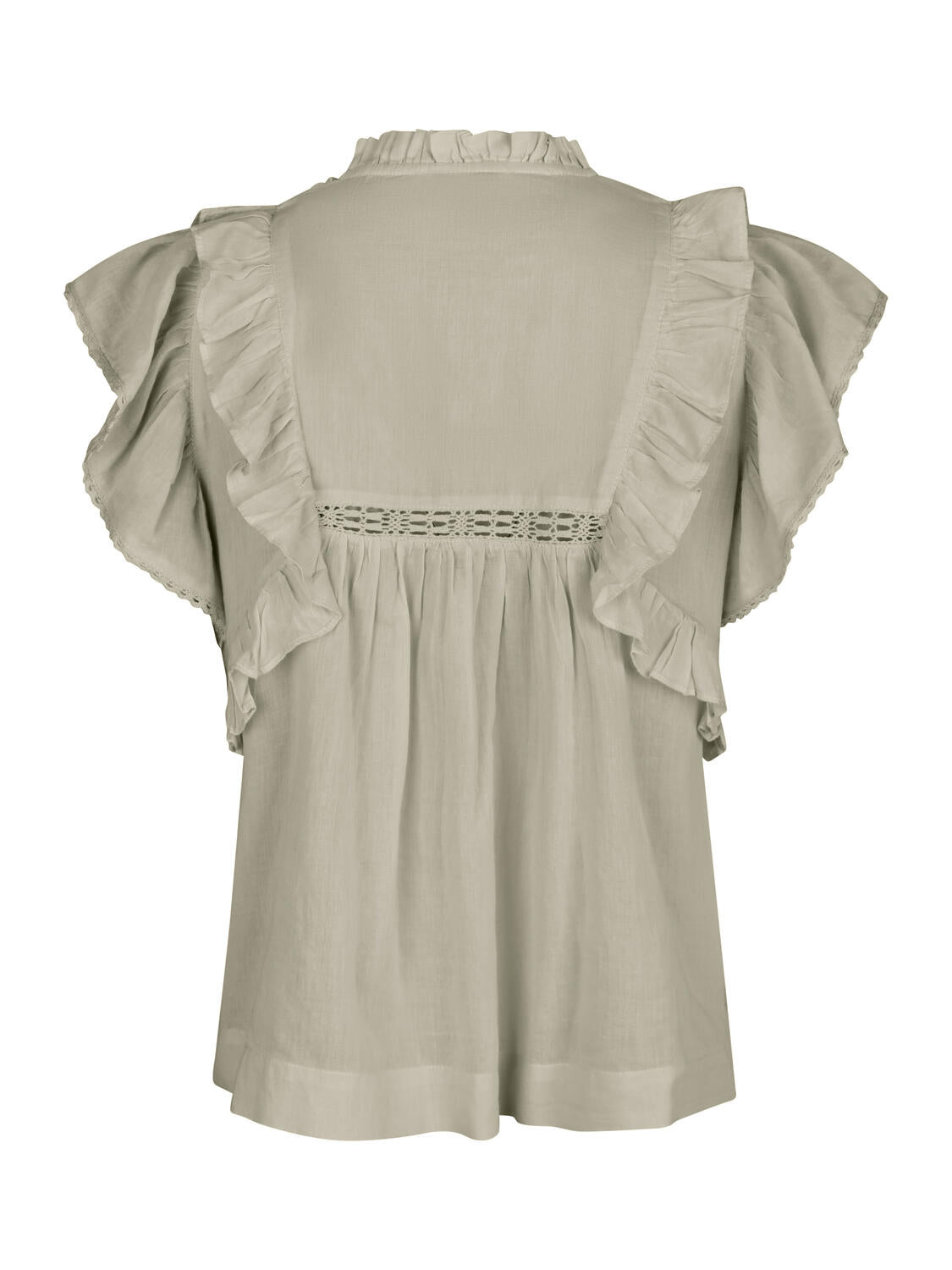 Jayla S Voile Top - Smoke Green